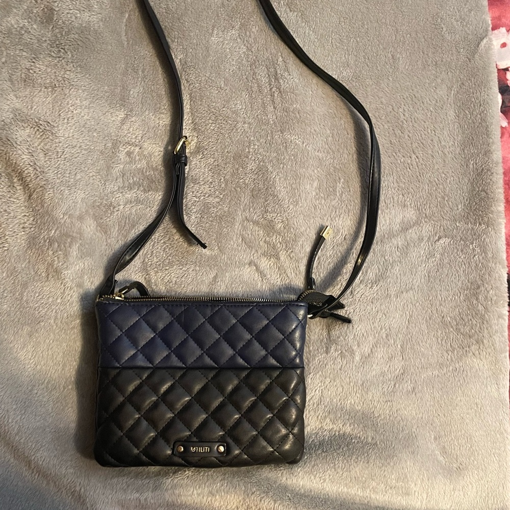 Utiliti Quilted small Blue & Black Crossbody Bag